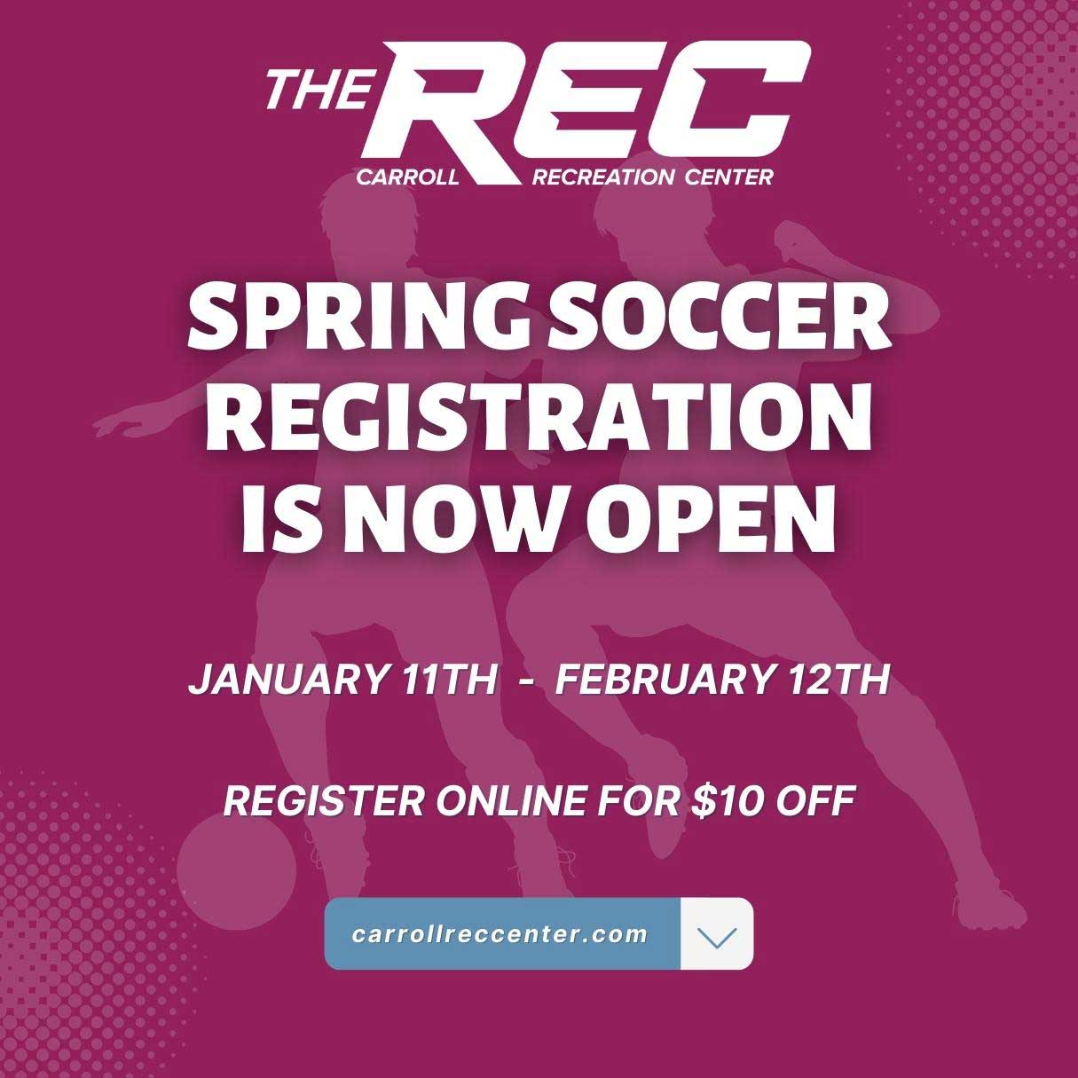 Spring Soccer Registration - Carroll, Iowa